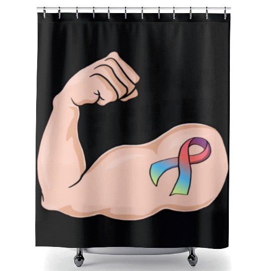Pride month - Rainbow ribbon Shower Curtains