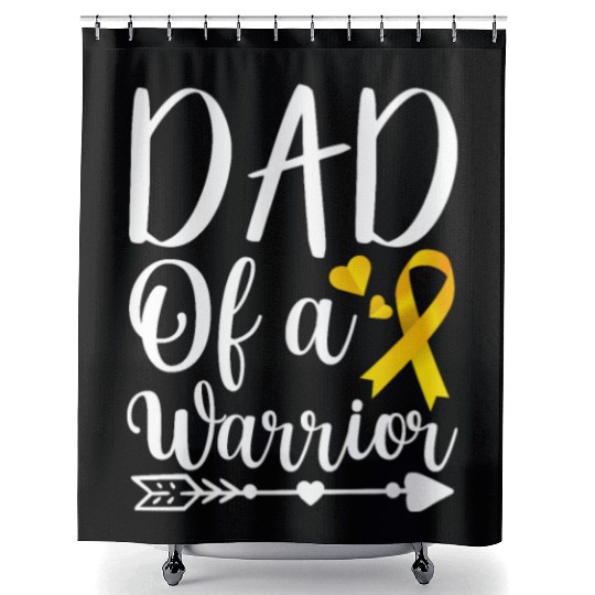 dad Of A Warrior Childhood Cancer Awareness Suppor Shower Curtains