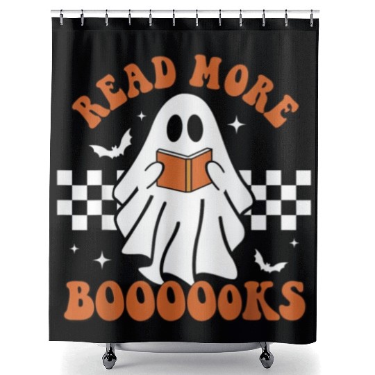 Cute Booooks Ghost Read More Books Funny Teacher Shower Curtains