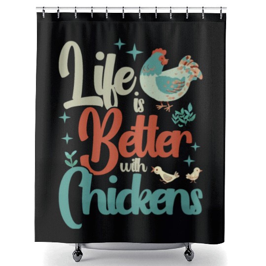 Chickens Rooster Chicken Farmer Hen Poultry Cock Shower Curtains