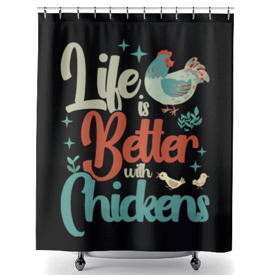 Chickens Rooster Chicken Farmer Hen Poultry Cock Shower Curtains