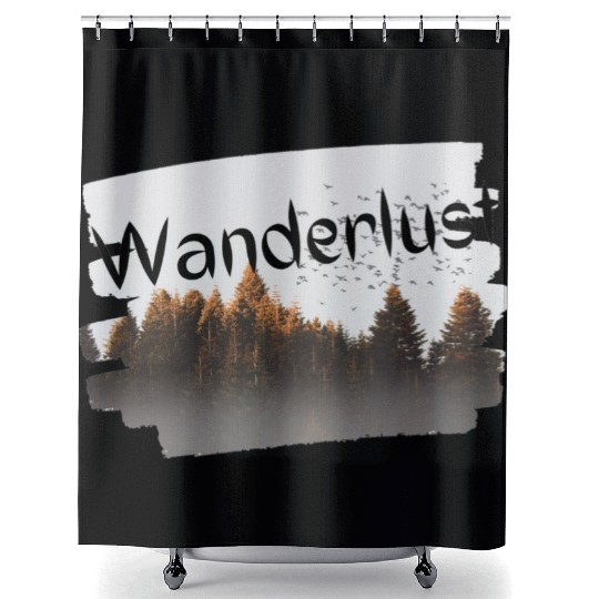 Wanderlust design Shower Curtains