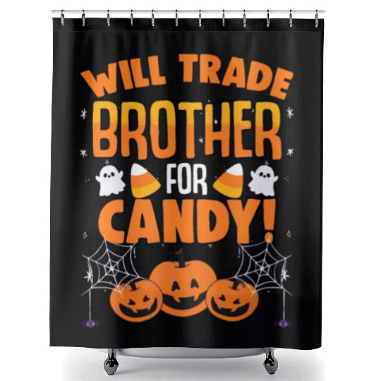 Will Trade Brother For Candy Sarcastic Trick Or Shower Curtains