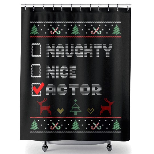 Naughty Nice Actor, Matching Christmas Group Shower Curtains