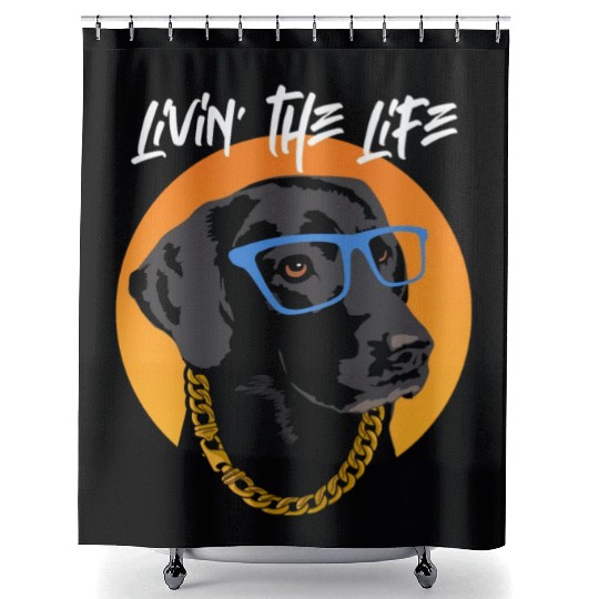 Dog Breed Livin' The Life Labrador Retriever Shower Curtains