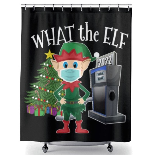 Elf with Mask Expensive Gas What the Elf Shower Curtains