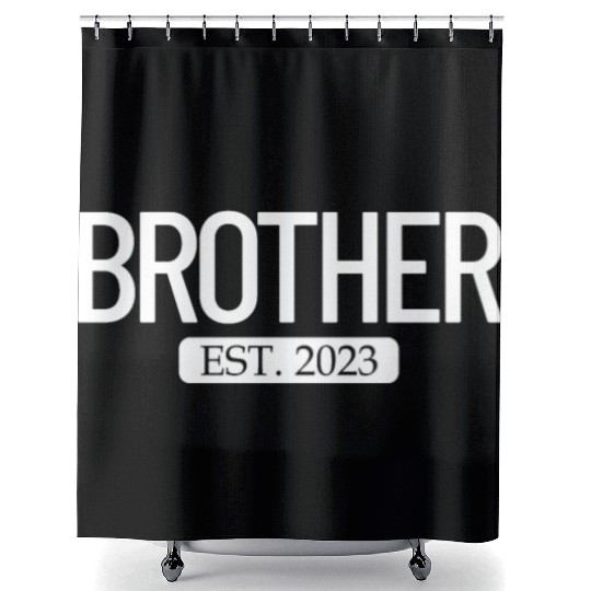 Brother Est. 2023 New Bigger Brother Gift Boys Shower Curtains