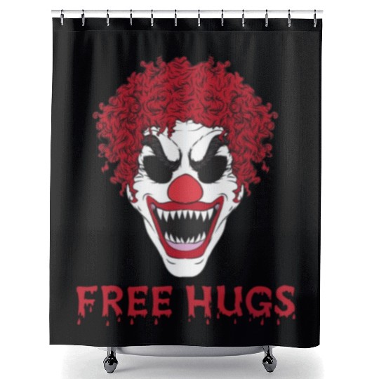 Free Hugs from terrifying Clown Shower Curtains