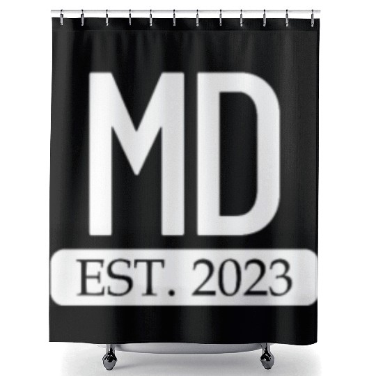 MD Est. 2023 New Doctor Gift MD Medical Doctor Shower Curtains