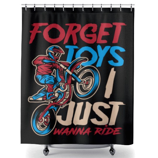 Motocross Boys Boy Motocross Racer Shower Curtains