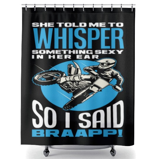 Funny Motocross Fan Shower Curtains