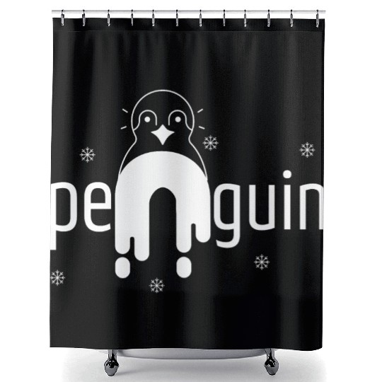 Cute penguin - adorable workout - penguin design Shower Curtains