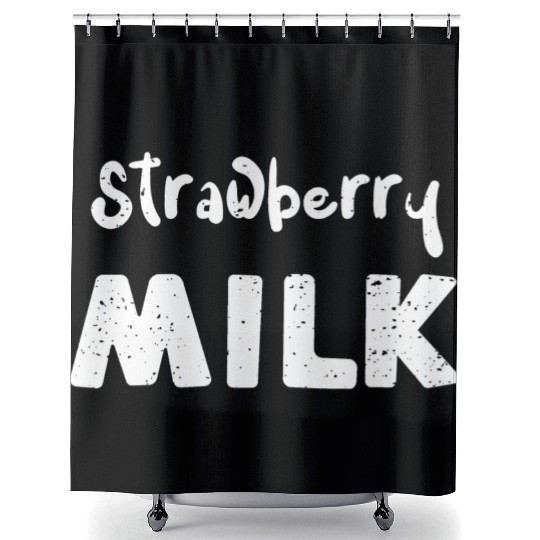 Strawberry Milk - Cow Shower Curtains