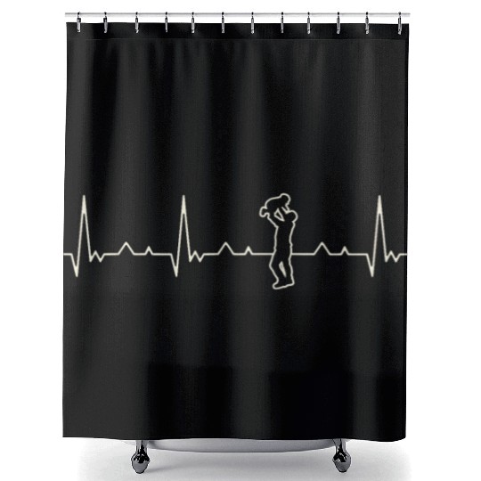 Dad Playing With Toddler. Heart. Love. EKG. Pulse Shower Curtains