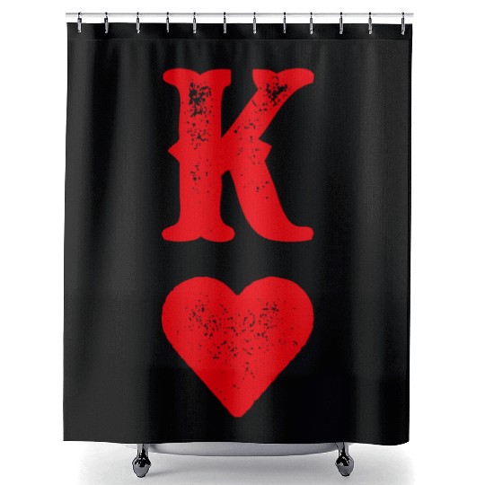 King Of Hearts Playing Cards Couples Halloween Cos Shower Curtains