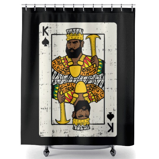 Mens African King Card Black Pride BLM Couple Matc Shower Curtains