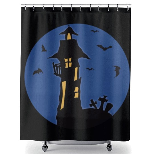 Halloween Haunted House Shower Curtains