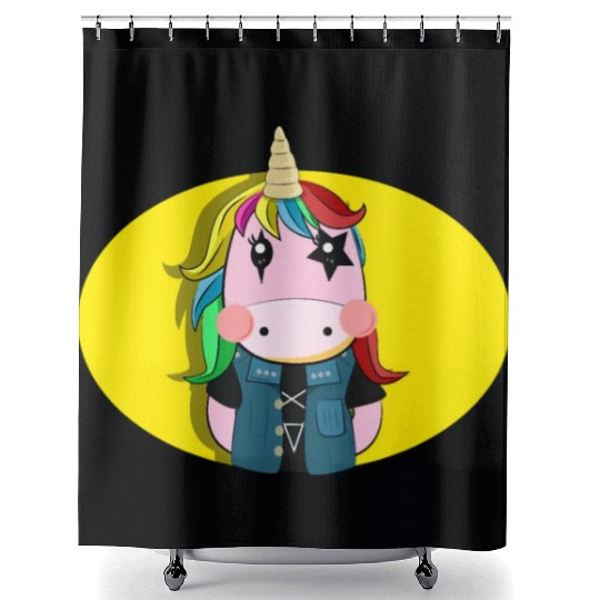 Unicorn Death Metal Shower Curtains