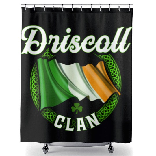 Driscoll Surname Irish Last Name Ireland Flag Shower Curtains