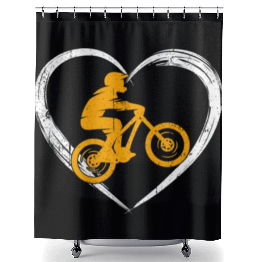 mountain bike love Shower Curtains