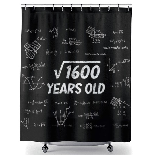 Square Root Of 1600 - 40th Birthday Math Nerd Shower Curtains