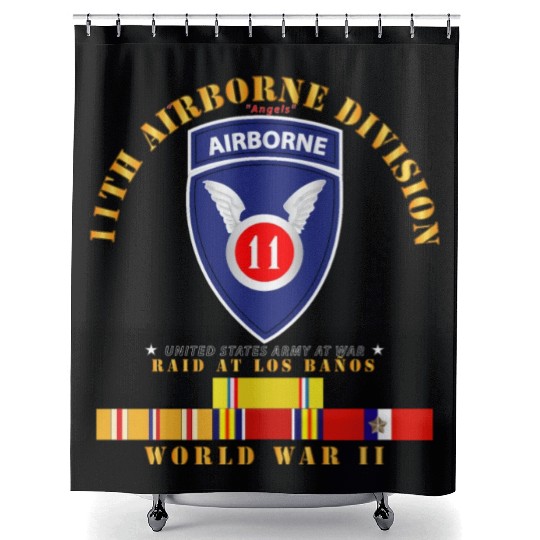 11th Airborne Division Raid at Los Baños WWII wPAC Shower Curtains