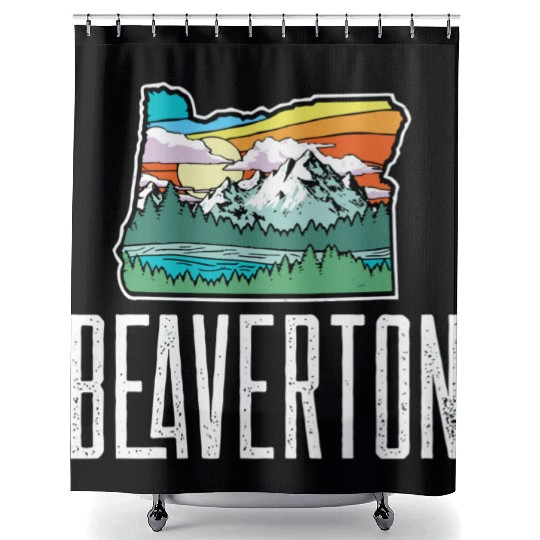 Beaverton Vintage Oregon Nature Outdoors Retro Gra Shower Curtains