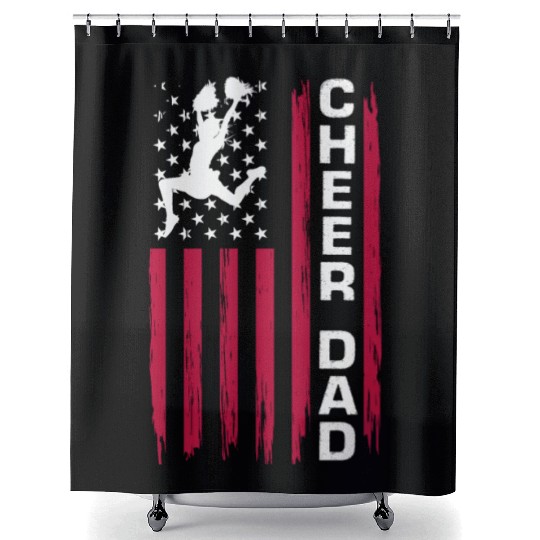 Cheer Dad Cheerleader Dad Cheerleading Dad Shower Curtains