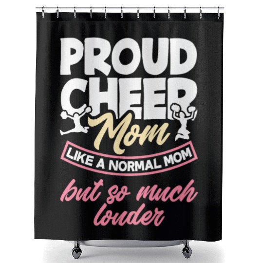 Proud Cheer Mom Cheerleading Mom Gift Shower Curtains