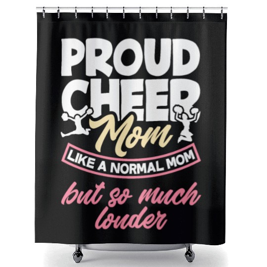 Proud Cheer Mom Cheerleading Mom Gift Shower Curtains