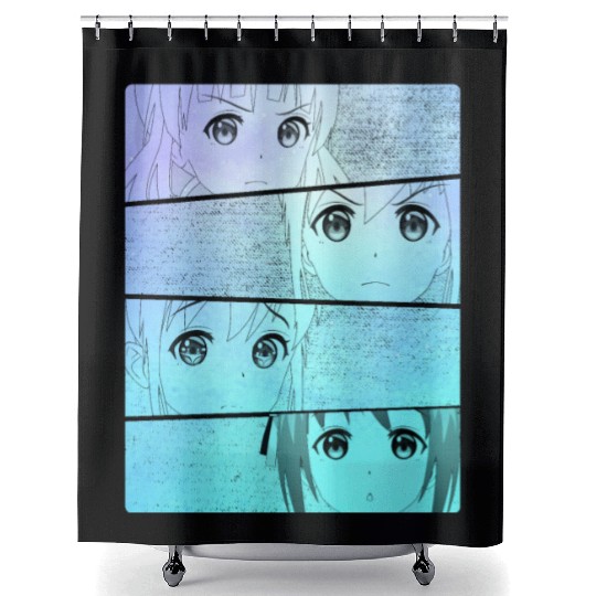 Kawaii Pastel Goth Anime Girls Shower Curtains