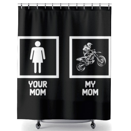 Dirt Bike Mom Biker Motorcycle Motocross Mom Shower Curtains