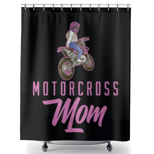 Motorcycle Motor Biker Dirt Bike Motorcross Mom Shower Curtains