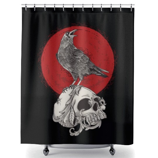 Rabe On A Pumpkin - Halloween Shower Curtains