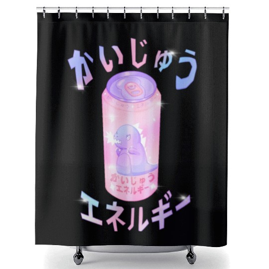 Kaiju Energy Drink | Funny Monster Japanese Art Shower Curtains