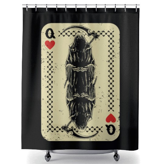 Santa Muerte Calavera Mexico Skeleton Poker Card D Shower Curtains