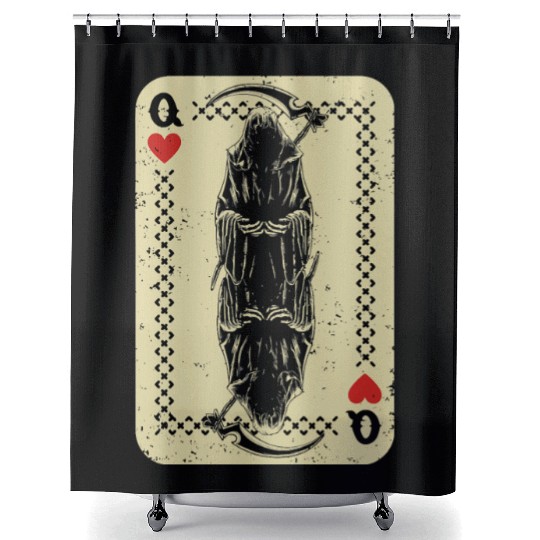 Santa Muerte Calavera Mexico Skeleton Poker Card D Shower Curtains