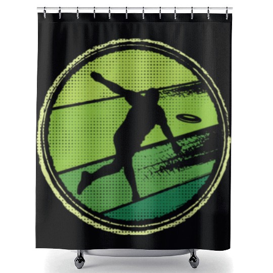 Disc Golfer Frisbees Graphic Flying Disc Golf Shower Curtains