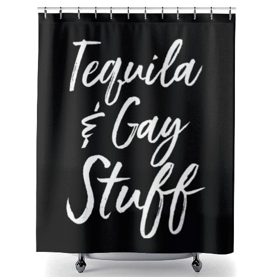 Tequila And Gay Funny Gay Pride Lgbt Party Parade Shower Curtains
