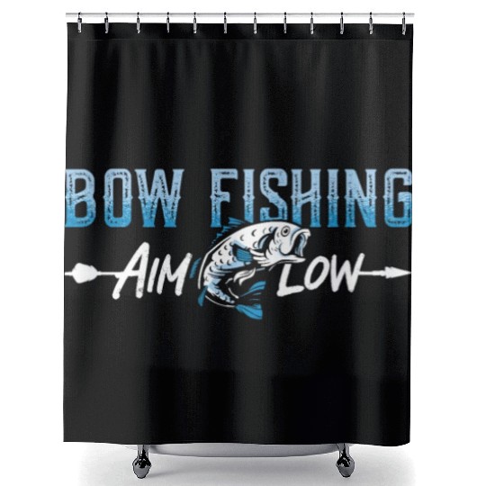 Bow Fishing Aim Low Bow Fisherman Sports Bowfisher Shower Curtains