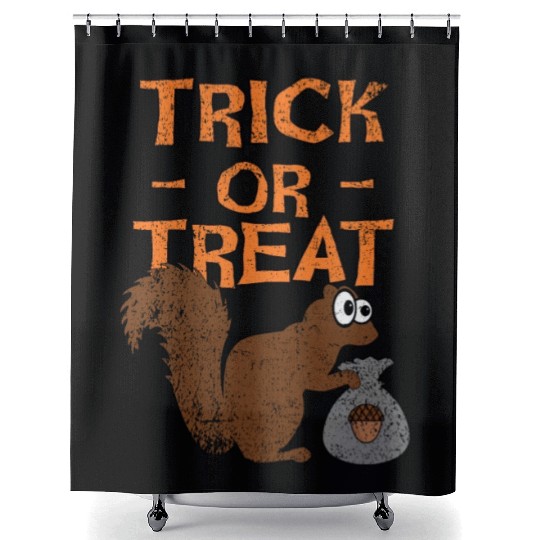 Halloween Squirrel, Trick Or Treat Shower Curtains