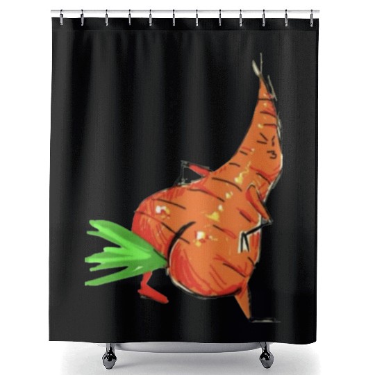 Thicc Carrot Shower Curtains