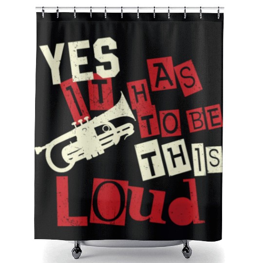 Trumpet Player Vintage Yes It Has Shower Curtains