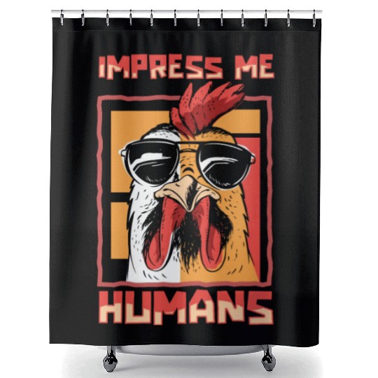 Rooster Cock Sunglasses Shower Curtains
