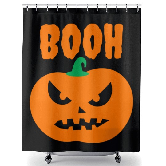 Halloween Scary Evil Pumpkin Funny Pumpkin Head Shower Curtains