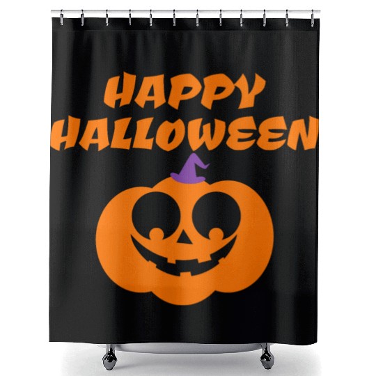 Halloween Scary Evil Pumpkin Funny Pumpkin Head Shower Curtains