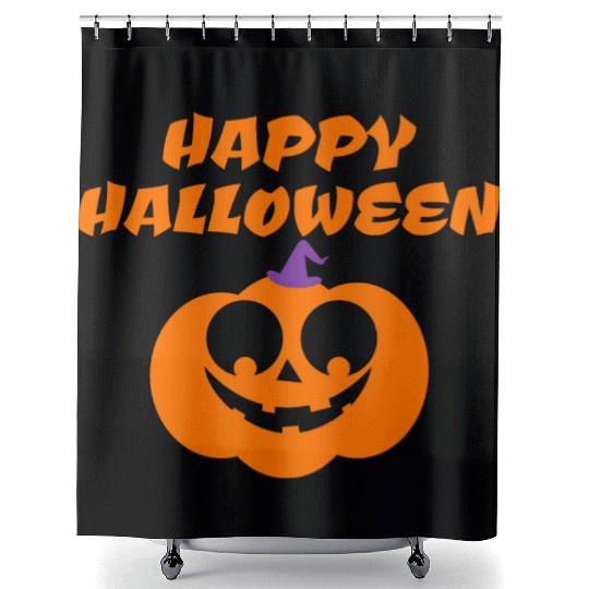 Halloween Scary Evil Pumpkin Funny Pumpkin Head Shower Curtains