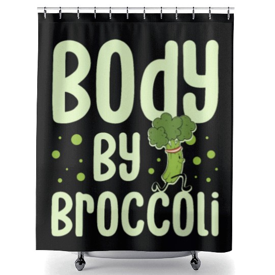 Body By Broccoli Vegetarian Veggies Vegan Shower Curtains