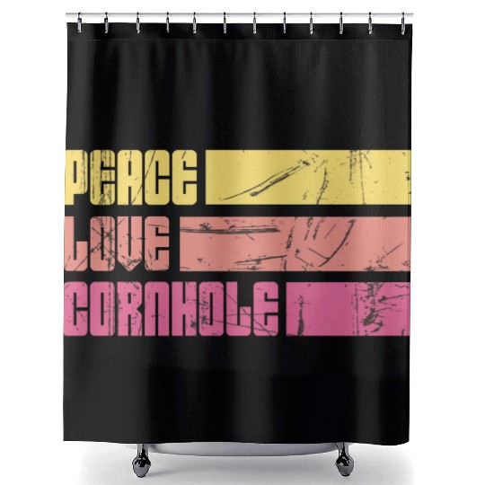 Peace Love Cornhole Shower Curtains