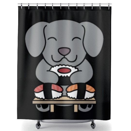 Sushi Lover Weimaraner Shower Curtains